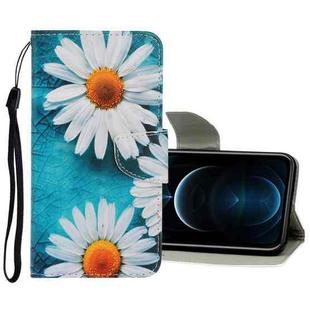 For iPhone 12 Pro Max 3D Colored Drawing Horizontal Flip PU Leather Case with Holder & Card Slots & Wallet(Chrysanthemum)