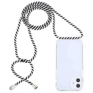 For iPhone 12 mini Transparent Acrylic Airbag Shockproof Phone Protective Case with Lanyard (Zebra)