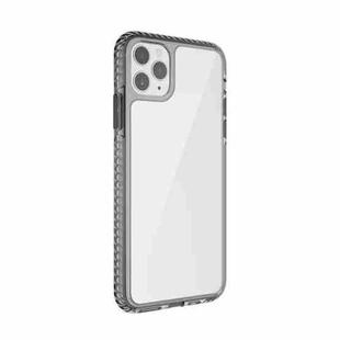 For iPhone 11 Pro Max 2 in 1 Ultra Clear Shockproof PC+ TPU Case with Removable Color Button (Transparent Black)