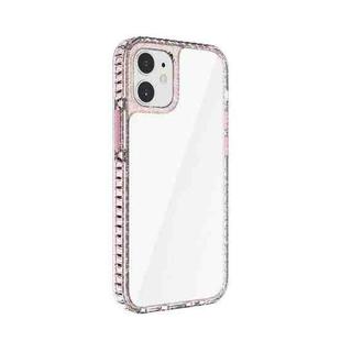 For iPhone 12 mini 2 in 1 Ultra Clear Shockproof PC+ TPU Case with Removable Color Button (Pink)