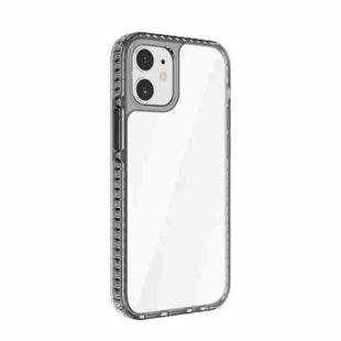 For iPhone 12 mini 2 in 1 Ultra Clear Shockproof PC+ TPU Case with Removable Color Button (Transparent Black)