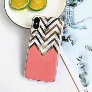Electroplating Stitching Marble Pattern TPU Protective Case For iPhone XR(M Line Pattern)