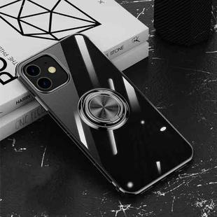 All-inclusive Electroplating Silicone Case with Ring Holder For iPhone 12 mini(Black)