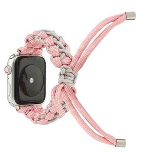 Braided Umbrella Cord Strap For Apple Series 7 41mm / 6 & SE & 5 & 4 40mm / 3 & 2 & 1 38mm(Pink)