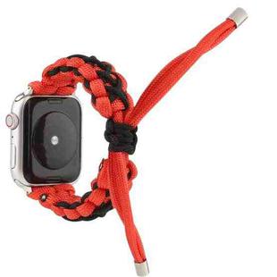 Braided Umbrella Cord Strap For Apple Series 7 41mm / 6 & SE & 5 & 4 40mm / 3 & 2 & 1 38mm(Black Red)