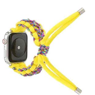 Braided Umbrella Cord Strap For Apple Series 7 41mm / 6 & SE & 5 & 4 40mm / 3 & 2 & 1 38mm(Yellow)