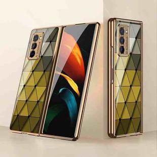 For Samsung Galaxy Z Fold2 GKK Electroplating Painted Glass Case(Diamond Yellow)