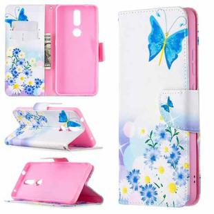 For Nokia 2.4 Colored Drawing Pattern Horizontal Flip Leather Case with Holder & Card Slots & Wallet(Butterflies Love Flower)