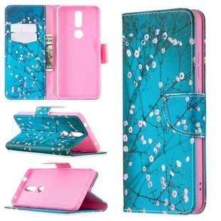 For Nokia 2.4 Colored Drawing Pattern Horizontal Flip Leather Case with Holder & Card Slots & Wallet(Plum Blossom)