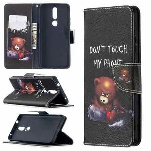 For Nokia 2.4 Colored Drawing Pattern Horizontal Flip Leather Case with Holder & Card Slots & Wallet(Bear)