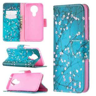 For Nokia 3.4 Colored Drawing Pattern Horizontal Flip Leather Case with Holder & Card Slots & Wallet(Plum Blossom)