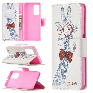 For Xiaomi Mi 10T / 10 Pro 5G Colored Drawing Pattern Horizontal Flip Leather Case with Holder & Card Slots & Wallet(Giraffe)