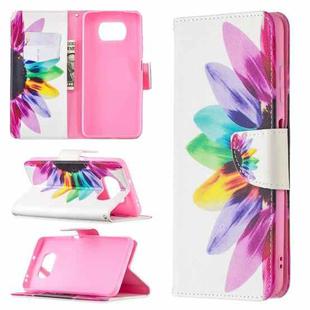 For Xiaomi Mi Poco X3 Colored Drawing Pattern Horizontal Flip Leather Case with Holder & Card Slots & Wallet(Sun Flower)