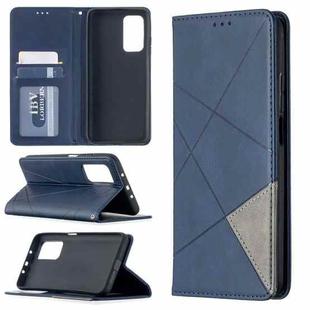 For Xiaomi Mi 10T / 10 Pro 5G Rhombus Texture Horizontal Flip Magnetic Leather Case with Holder & Card Slots(Blue)