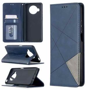 For Xiaomi Mi 10T Lite 5G Rhombus Texture Horizontal Flip Magnetic Leather Case with Holder & Card Slots(Blue)