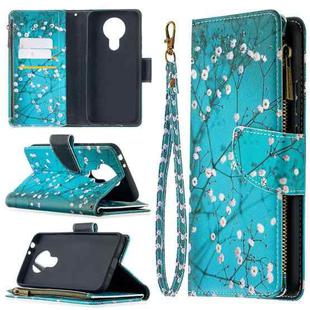 For Nokia 3.4 Colored Drawing Pattern Zipper Horizontal Flip Leather Case with Holder & Card Slots & Wallet(Plum Blossom)