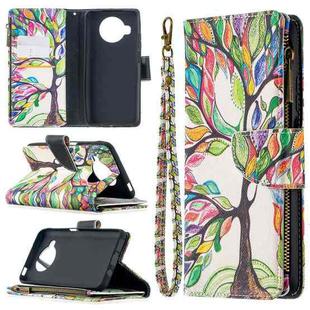 For Xiaomi Mi 10T Lite 5G Colored Drawing Pattern Zipper Horizontal Flip Leather Case with Holder & Card Slots & Wallet(Tree)