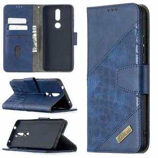 For Nokia 2.4 Matching Color Crocodile Texture Horizontal Flip PU Leather Case with Wallet & Holder & Card Slots(Blue)