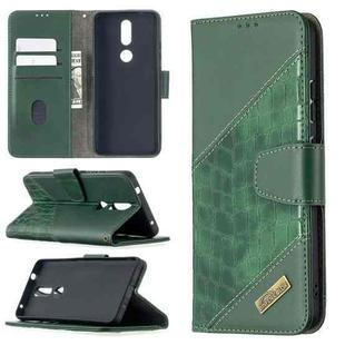 For Nokia 2.4 Matching Color Crocodile Texture Horizontal Flip PU Leather Case with Wallet & Holder & Card Slots(Green)