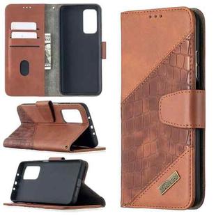 For Xiaomi Mi 10T / 10 Pro 5G Matching Color Crocodile Texture Horizontal Flip PU Leather Case with Wallet & Holder & Card Slots(Brown)