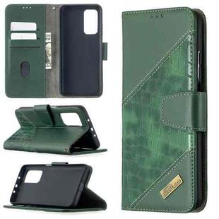 For Xiaomi Mi 10T / 10 Pro 5G Matching Color Crocodile Texture Horizontal Flip PU Leather Case with Wallet & Holder & Card Slots(Green)