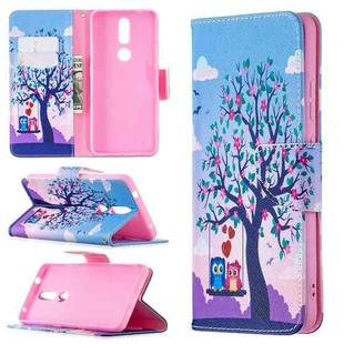 For Nokia 2.4 Colored Drawing Pattern Horizontal Flip Leather Case with Holder & Card Slots & Wallet(Owl)