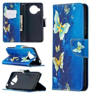 For Xiaomi Mi 10T Lite 5G Colored Drawing Pattern Horizontal Flip Leather Case with Holder & Card Slots & Wallet(Golden Butterfly)