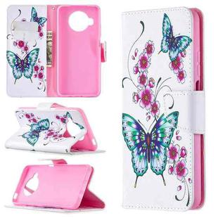 For Xiaomi Mi 10T Lite 5G Colored Drawing Pattern Horizontal Flip Leather Case with Holder & Card Slots & Wallet(Peach Blossom and Butterfly)