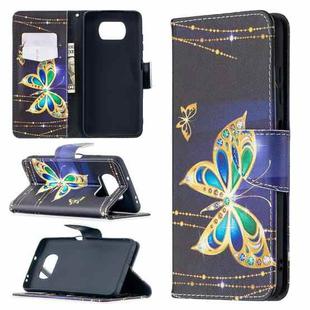 For Xiaomi Mi Poco X3 Colored Drawing Pattern Horizontal Flip Leather Case with Holder & Card Slots & Wallet(Butterfly)