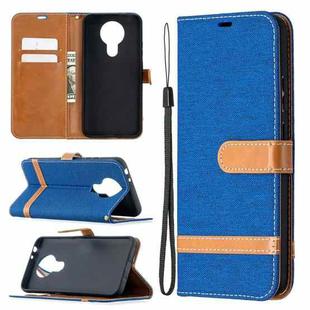 For Nokia 3.4 Color Matching Denim Texture Leather Case with Holder & Card Slots & Wallet & Lanyard(Royal Blue)