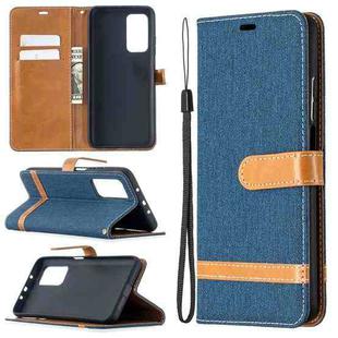 For Xiaomi Mi 10T / 10 Pro 5G Color Matching Denim Texture Leather Case with Holder & Card Slots & Wallet & Lanyard(Dark Blue)