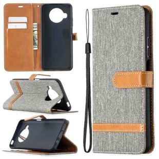 For Xiaomi Mi 10T Lite 5G Color Matching Denim Texture Leather Case with Holder & Card Slots & Wallet & Lanyard(Gray)