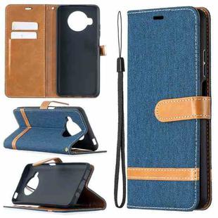 For Xiaomi Mi 10T Lite 5G Color Matching Denim Texture Leather Case with Holder & Card Slots & Wallet & Lanyard(Dark Blue)