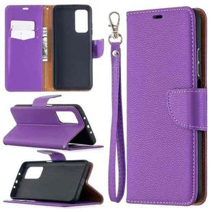 For Xiaomi Mi 10T 5G Litchi Texture Pure Color Horizontal Flip Leather Case with Holder & Card Slots & Wallet & Lanyard(Purple)