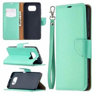 For Xiaomi Poco X3 Litchi Texture Pure Color Horizontal Flip Leather Case with Holder & Card Slots & Wallet & Lanyard(Green)