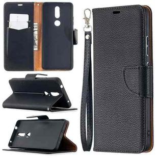 For Nokia 2.4 Litchi Texture Pure Color Horizontal Flip Leather Case with Holder & Card Slots & Wallet & Lanyard(Black)