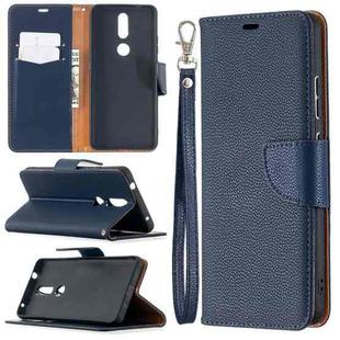 For Nokia 2.4 Litchi Texture Pure Color Horizontal Flip Leather Case with Holder & Card Slots & Wallet & Lanyard(Dark Blue)