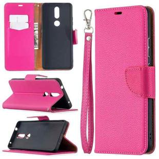 For Nokia 2.4 Litchi Texture Pure Color Horizontal Flip Leather Case with Holder & Card Slots & Wallet & Lanyard(Rose Red)