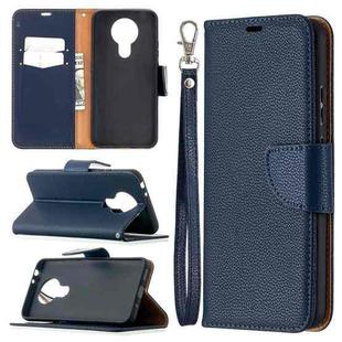 For Nokia 3.4 Litchi Texture Pure Color Horizontal Flip Leather Case with Holder & Card Slots & Wallet & Lanyard(Dark Blue)