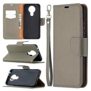 For Nokia 3.4 Litchi Texture Pure Color Horizontal Flip Leather Case with Holder & Card Slots & Wallet & Lanyard(Grey)