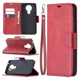 For Nokia 3.4 Retro Lambskin Texture Pure Color Horizontal Flip PU Leather Case with Holder & Card Slots & Wallet & Lanyard(Red)