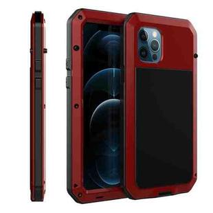 For iPhone 12 / 12 Pro Shockproof Waterproof Silicone + Zinc Alloy Protective Case(Red)