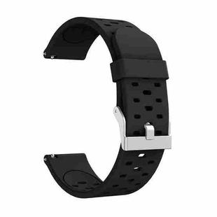For Samsung Galaxy Watch 3 41mm Three Row Holes Silicone Watch Band(Black)