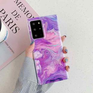 For Samsung Galaxy A71 Laser Marble Pattern TPU Protective Case(Purple Marble)
