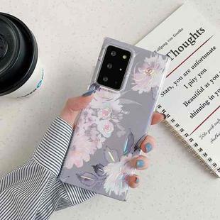 For Samsung Galaxy A51 Laser Flowers Pattern TPU Protective Case(Grey Background Watercolor Pink Flowers)