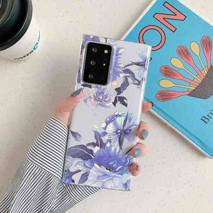 For Samsung Galaxy S20 FE Laser Flowers Pattern TPU Protective Case(White Background Blue Flowers)