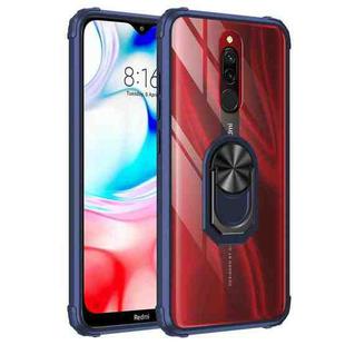 For Xiaomi Redmi 8A Shockproof Transparent TPU + Acrylic Protective Case with Ring Holder(Blue)