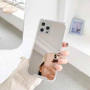 For iPhone 12 / 12 Pro TPU + Acrylic Four Drop Luxury Plating Mirror Phone Case Cover(Silver)