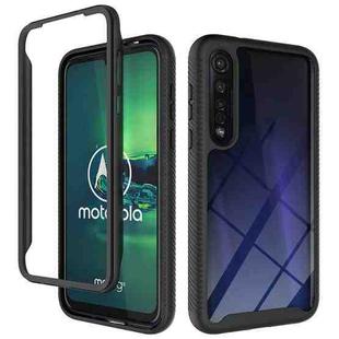 For Motorola Moto G8 Plus Starry Sky Solid Color Series Shockproof PC + TPU Protective Case(Black)