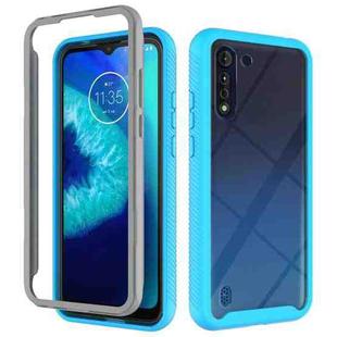 For Motorola Moto G8 Power Lite Starry Sky Solid Color Series Shockproof PC + TPU Protective Case(Light Blue)